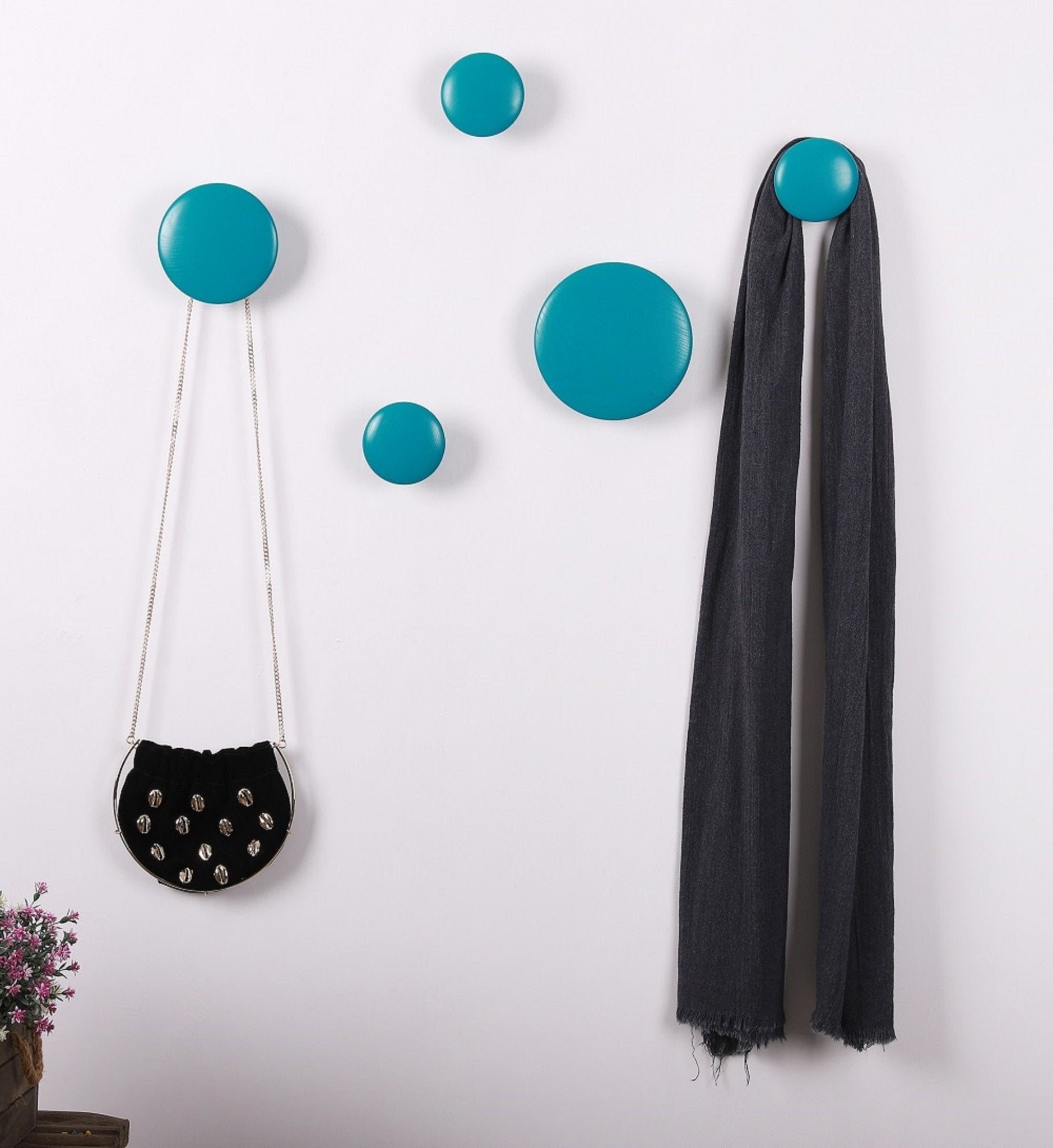 JIYUERLTD Wall Hooks Coat Hooks 5Pcs Dots Hook Door Hanger Hook for Home Decor(Black) - JIYUERLTDJIYUERLTD Wall Hooks Coat Hooks 5Pcs Dots Hook Door Hanger Hook for Home Decor(Black)